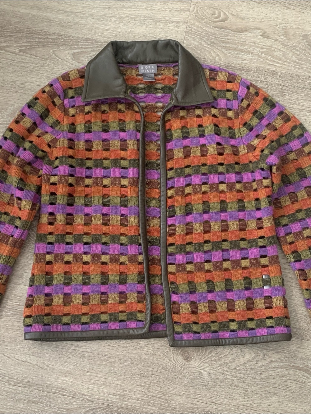 Sigrid Olsen Wool Purple & Orange Jacket Size PM